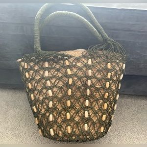 J. Crew Sedona beaded basket bag in straw
